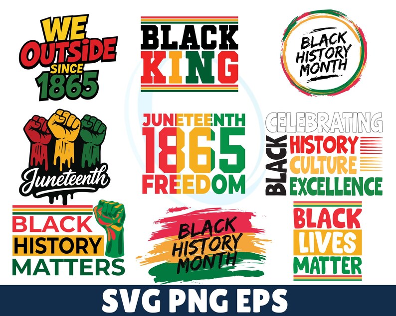 Juneteenth SVG Bundle, Black History PNG, African American Shirt Design ...