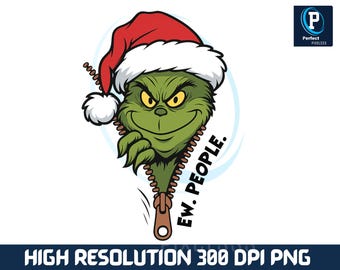 Funny Ew People PNG | Retro Holiday Shirt Design | Grinchy Cartoon Digital Download
