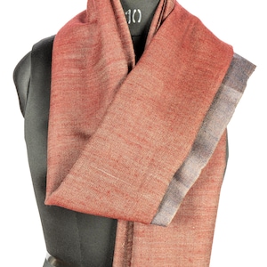 Reversible Handwoven Pashmina Shawl | Soft  Bronze & Blueish Grey Shawl | Unisex Winter Wrap |  Wool Shawl | Artisan Loom-Woven Shawl