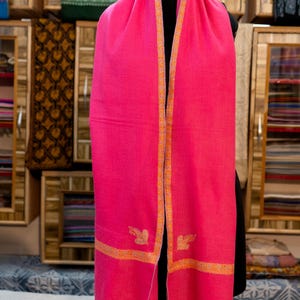 Pure Pashmina Hasi Stole | Handwoven Kashmiri Sha | Lightweight Warm Pashmina Wrap | Luxury Scarf | Artisan Embroidered Wool Stole