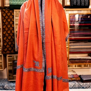 Hand Embroidered Pure Pashmina Stole | Kashmiri Hasi Work Stole | Luxury Winter Wrap | Soft & Warm Gift for Her