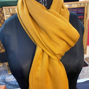 Yellow Pashmina Shawl – Soft Wool Wrap, Lightweight Cashmere Feel Scarf, Handmade Winter Stole, Gift for Her