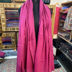 Magenta Pashmina Shawl – Soft Cashmere Blend Wrap | Lightweight Scarf, Handmade in India, Elegant Evening & Travel Shawl