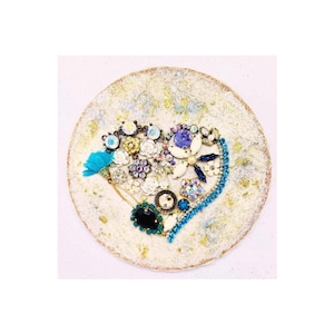 Vintage Heart Mixed Media Wall Art – Rhinestones & Upcycled Jewelry