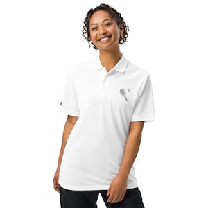 Adidas Sport Polo with Minimalist Embroidered Tennis Racket – Stylish Shirt for Tennis Lovers & Active Lifestyle Fans