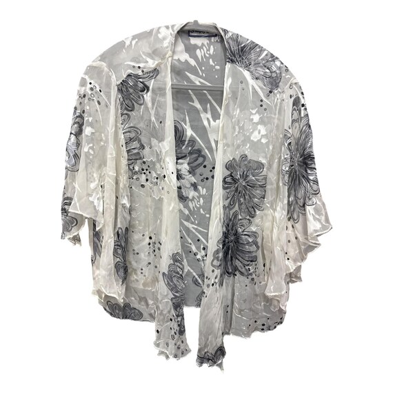 Simply Silk 2Pc Set Devore Floral Kimono Topper Slip Dress Quiet Luxury View 6