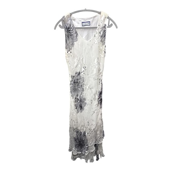 Simply Silk 2Pc Set Devore Floral Kimono Topper Slip Dress Quiet Luxury View 4