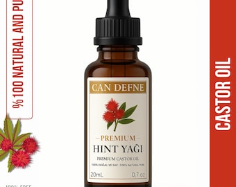 Pure Castor Oil: Natural Hair, Eyelash & Skin Moisturizer 20ml Amber Bottle