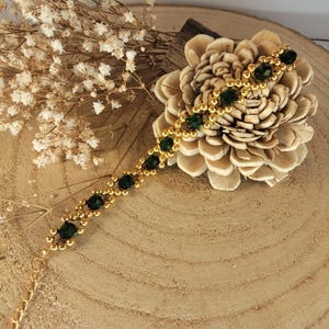 Glass bead and gold bead bracelet, evening bracelet, celebration bracelet,