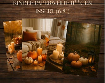 Autumn Kindle Paperwhite Inserts: Cozy Fall E-Reader Designs (Digital Download)