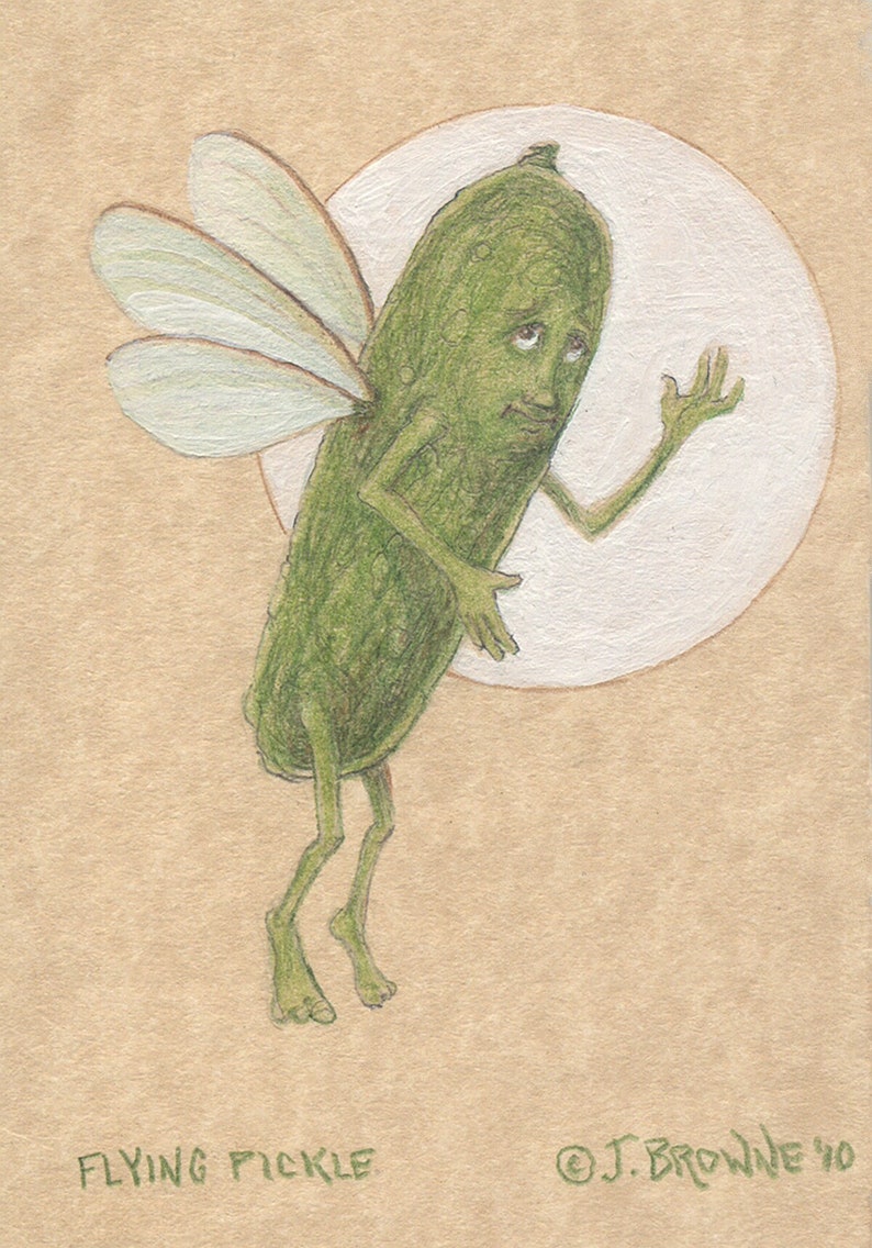 Flying Pickle 5x7 Signed Print image 1