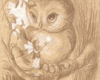 Owl Light 5x7 Signed Print