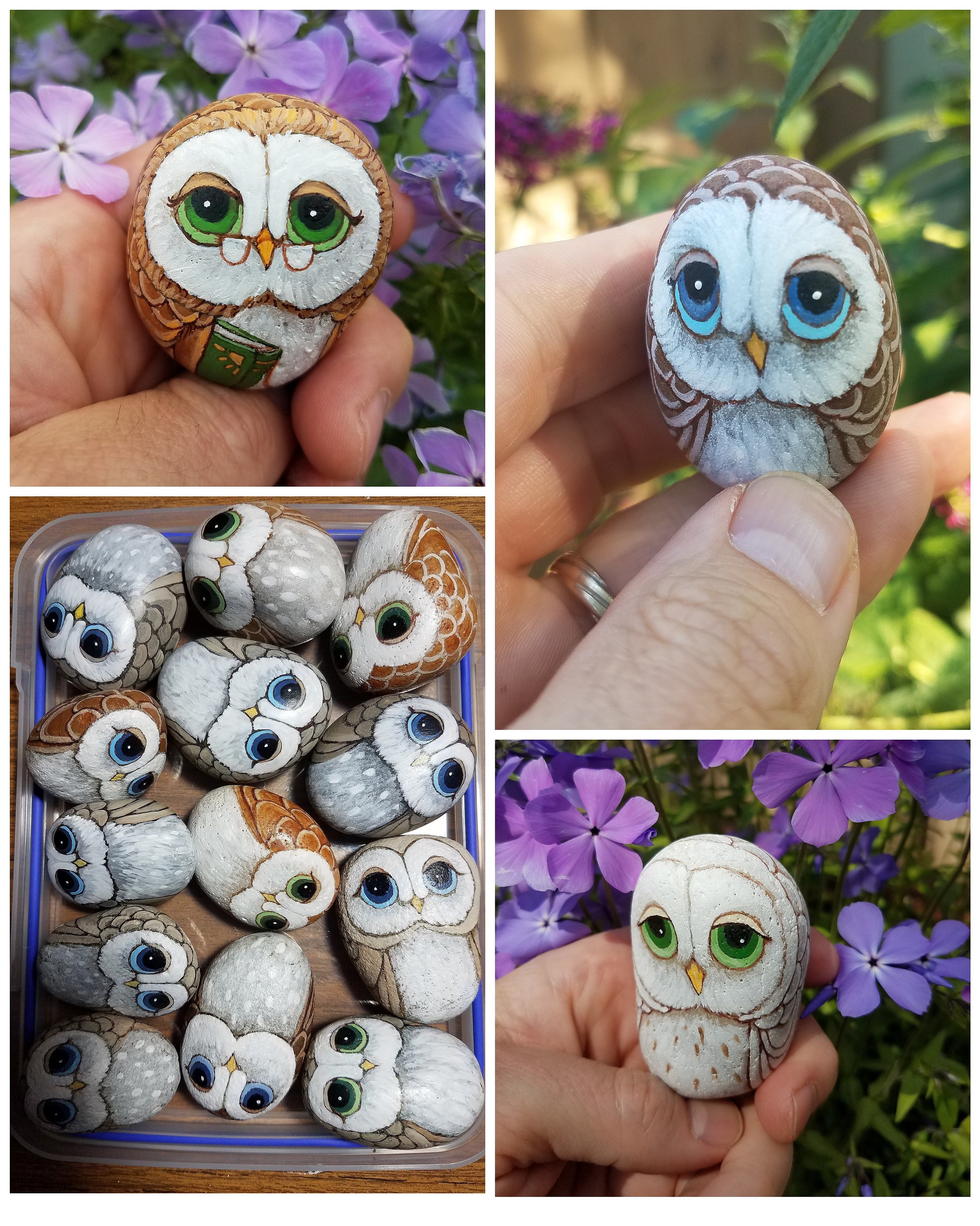 Custom Owl Rock OOAK Hand painted Made to Order