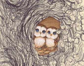 Owl Love 5x7 Print