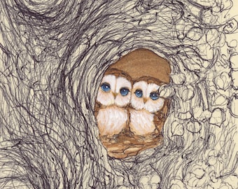 Owl Love 5x7 Print