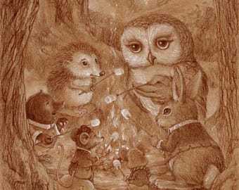 Fireside Friends 8.5x11 Signed Print