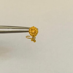 22k Gold Nose Pin - Solid Gold Nose pin - Nose Piercing stud - Solid Gold Nose Stud - Indian Nose Stud - Rajasthani Gold Nose Stud