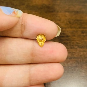 22k Gold Nose Pin - Solid Gold Nose pin - Nose Piercing stud - Solid Gold Nose Stud - Indian Nose Stud - Rajasthani Gold Nose Stud