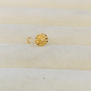 22k Gold Nose Pin - Solid Gold Nose pin - Nose Piercing stud - Solid Gold Nose Stud - Indian Nose Stud - Rajasthani Gold Nose Stud