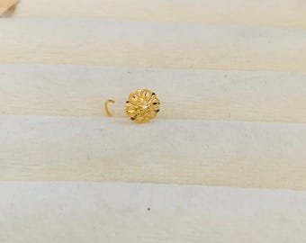 22k Gold Nose Pin - Solid Gold Nose pin - Nose Piercing stud - Solid Gold Nose Stud - Indian Nose Stud - Rajasthani Gold Nose Stud