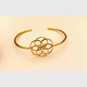 Messing Floral verstellbare Armband Armreif-Messing Armband-Jeder Tag Schmuck-Messing Schmuck-Geschenk für sie-Das Leben der Blume Armband