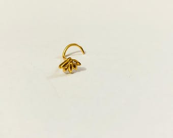 22k Gold Nose Pin - Solid Gold Nose pin - Nose Piercing stud - Solid Gold Nose Stud - Indian Nose Stud - Rajasthani Gold Nose Stud