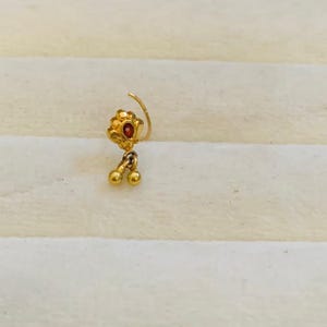 22k Gold Nose Pin - Solid Gold Nose pin - Nose Piercing stud - Solid Gold Nose Stud - Indian Nose Stud - Rajasthani Gold Nose Stud