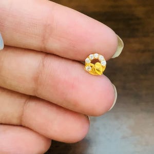 22k Gold Nose Pin - Solid Gold Nose pin - Nose Piercing stud - Solid Gold Nose Stud - Indian Nose Stud - Rajasthani Gold Nose Stud