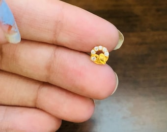 22k Gold Nose Pin - Solid Gold Nose pin - Nose Piercing stud - Solid Gold Nose Stud - Indian Nose Stud - Rajasthani Gold Nose Stud