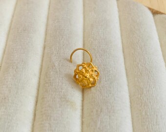 22k Gold Nose Pin - Solid Gold Nose pin - Nose Piercing stud - Solid Gold Nose Stud - Indian Nose Stud - Rajasthani Gold Nose Stud