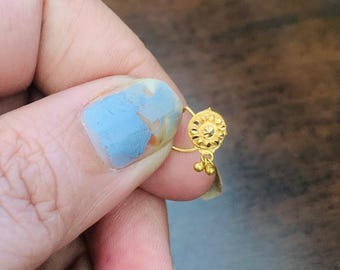 22k Gold Nose Pin - Solid Gold Nose pin - Nose Piercing stud - Solid Gold Nose Stud - Indian Nose Stud - Rajasthani Gold Nose Stud