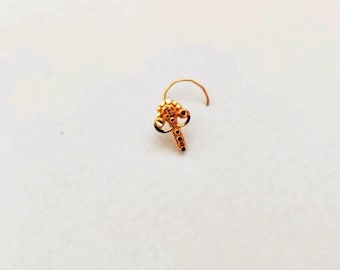 22k Gold Nose Pin - Solid Gold Nose pin - Nose Piercing stud - Solid Gold Nose Stud - Indian Nose Stud - Rajasthani Gold Nose Stud