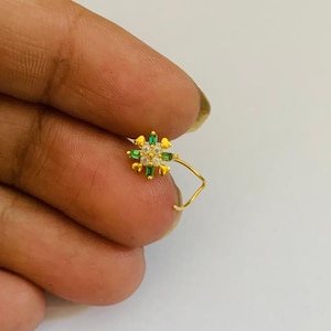 22k Gold Nose Pin - Solid Gold Nose pin - Nose Piercing stud - Solid Gold Nose Stud - Indian Nose Stud - Rajasthani Gold Nose Stud