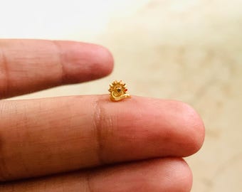22k Gold Nose Pin - Solid Gold Nose pin - Nose Piercing stud - Solid Gold Nose Stud - Indian Nose Stud - Rajasthani Gold Nose Stud