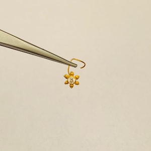 22k Gold Nose Pin - Solid Gold Nose pin - Nose Piercing stud - Solid Gold Nose Stud - Indian Nose Stud - Rajasthani Gold Nose Stud
