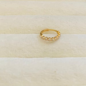 22k Gold Nose hoop-Diamond Gold Nose hoop-Clicker Gold Nose ring-Indian Nose ring-Nose hoop-Nose ring-Gift for her