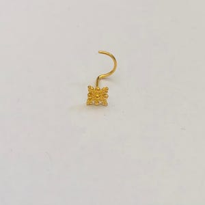 22k Gold Nose Pin - Solid Gold Nose pin - Nose Piercing stud - Solid Gold Nose Stud - Indian Nose Stud - Rajasthani Gold Nose Stud