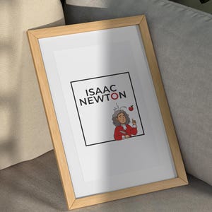 Isaac Newton Apple Gravity Print: Science Classroom Art (Digital Download)