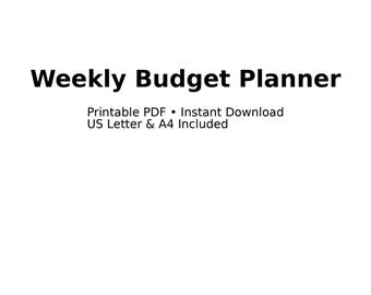 Afdrukbare weekbudgetplanner | Minimale onkostentracker | Pdf direct downloaden | A4 en US Letter