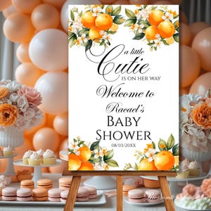 Editable A Little Cutie Welcome Sign Template A Little Cutie Is On The Way Baby Shower Welcome Poster Baby Shower Welcome Decor Download