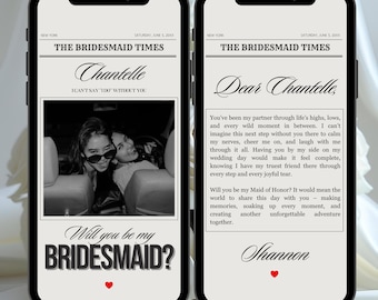Bridesmaid Newspaper Proposal Video Bridesmaid Proposal Invitation Newspaper Bridesmaid Video Invite Animated Bridesmaid Proposal