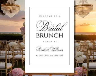 Editable Bridal Brunch Welcome Sign Template, Minimalist Bridal Shower Welcome Poster, Boho Bridal Shower Welcome Decor Printable Download