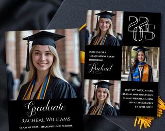 Graduation Party Invitation Template, Graduation Invitation Editable, high School Graduation, Graduation Party Invite, Instant Download