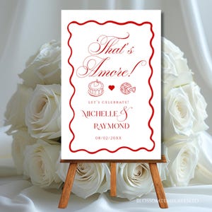 That&#39;s Amore Rehearsal Dinner Welcome Sign, Italian Pizza Party Welcome Sign Template, The Night Before Sign, Engagement Party Decor