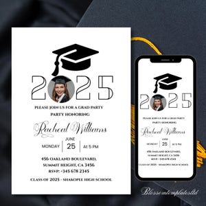 Graduation Party Invitation Template, Graduation Invitation Editable, high School Graduation, Graduation Party Invite, Instant Download