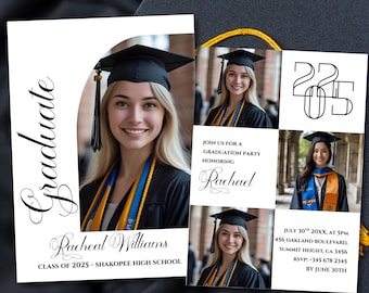 Graduation Party Invitation Template, Graduation Invitation Editable, high School Graduation, Graduation Party Invite, Instant Download