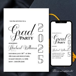 Graduation Party Invitation Template, Graduation Invitation Editable, high School Graduation, Graduation Party Invite, Instant Download
