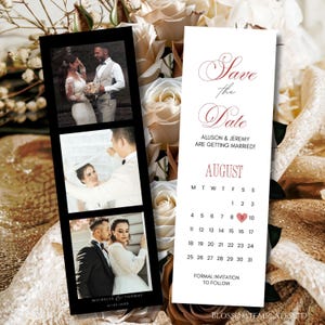 Photo Strip Save the Date Template, Photo Booth Save the Dates, Minimalist Save the Date Editable Template, Film Strip Unique Idea Download