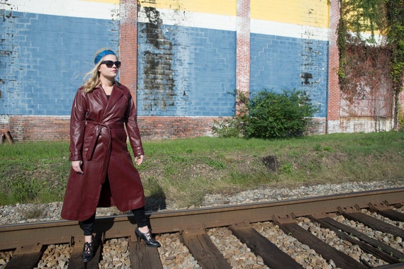 Vintage Etienne Aigner 1970s Leather Trench