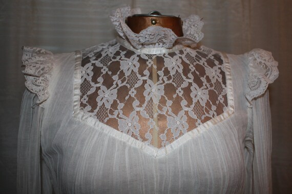 Vintage Act I Gauzey White Sheer Dress